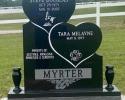 Jet Black Granite Stacked Heart