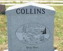 This is the back of a double, gray, cremation monument, with family memories.